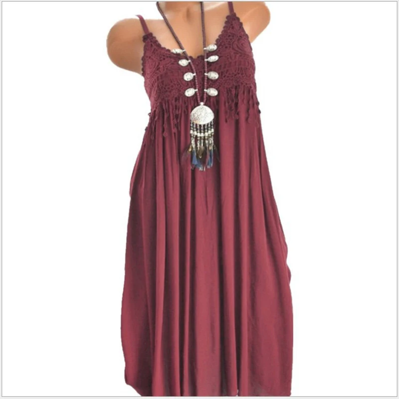 Dress Sexy Women Sleeveless Lace Flowers Solid Color Comfortable Long Maxi Dress Maxi Dress Female Clothing Dress Lady Vestidos
Dress Sexy Women Sleeveless Lace Flowers Solid Color Comfortable Long Maxi Dress Maxi Dress Female Clothing Dress Lady Vestidos