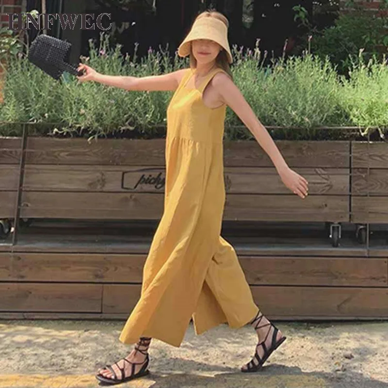 2020 New Summer Solid Color Square Collar Sleeveless Sling Jumpsuit Women Korea Loose Cotton Linen Clothing Tide U190
2020 New Summer Solid Color Square Collar Sleeveless Sling Jumpsuit Women Korea Loose Cotton Linen Clothing Tide U190