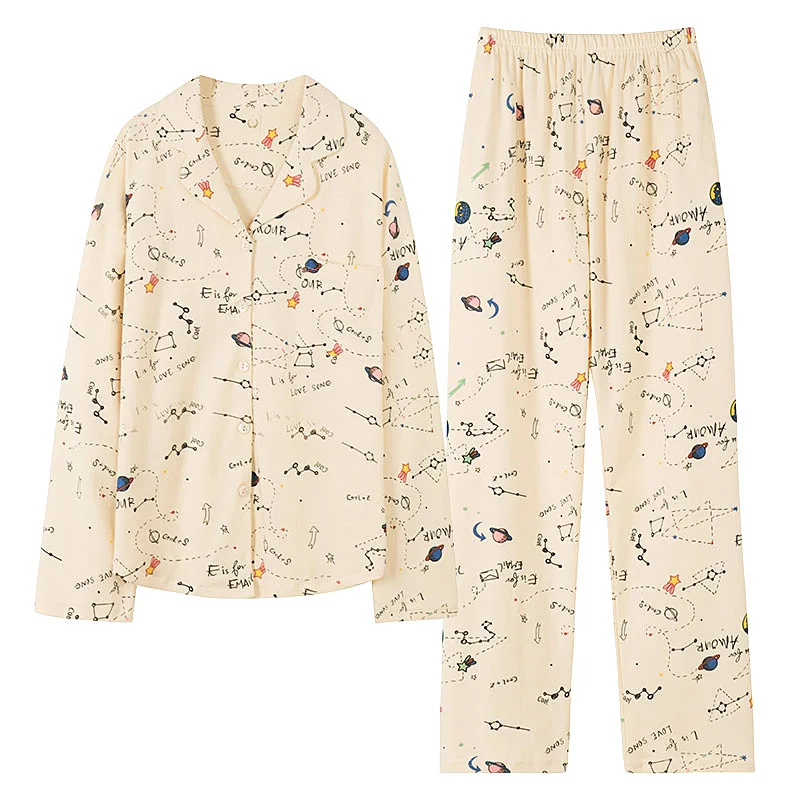Autumn Winter Cardigan Cotton Plus Size Pajamas Women Long-sleeved Loose Sweet Doll Collar Casual Home Wear Pijama Entero Mujer
Autumn Winter Cardigan Cotton Plus Size Pajamas Women Long-sleeved Loose Sweet Doll Collar Casual Home Wear Pijama Entero Mujer