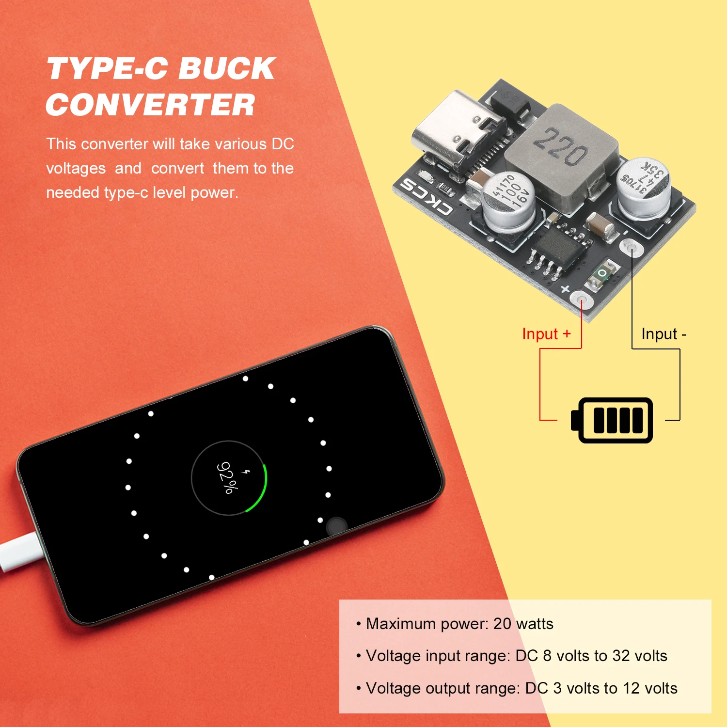 KKmoon Type-C Buck Converter QC3.0 PD2.0/PD3.0 PPS Power Supply Module Step Down Converter DC Voltage Regulator Module
KKmoon Type-C Buck Converter QC3.0 PD2.0/PD3.0 PPS Power Supply Module Step Down Converter DC Voltage Regulator Module