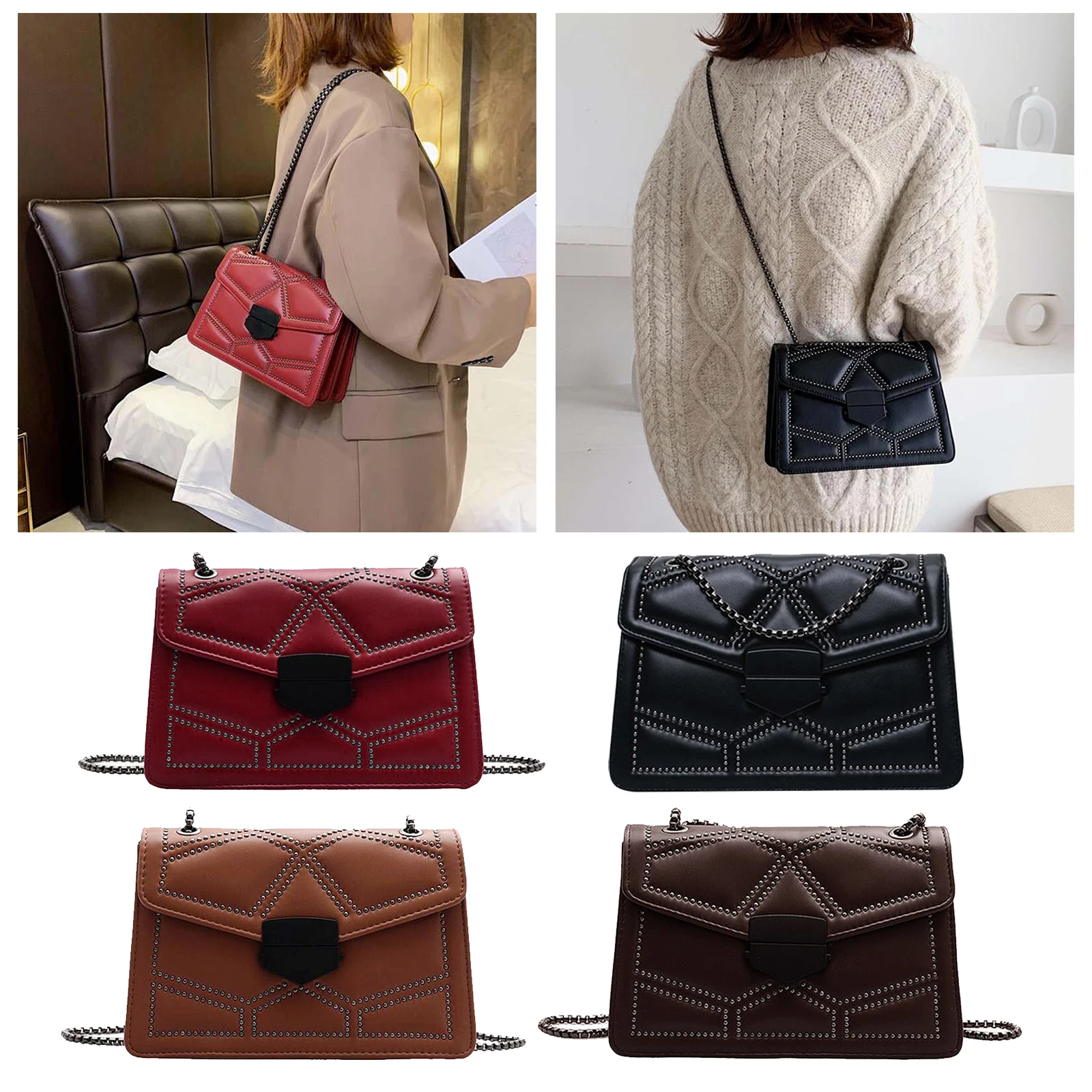 Women PU Leather Messenger Shoulder Bag Clutch Handbags Zipper Crossbody Bag
Women PU Leather Messenger Shoulder Bag Clutch Handbags Zipper Crossbody Bag