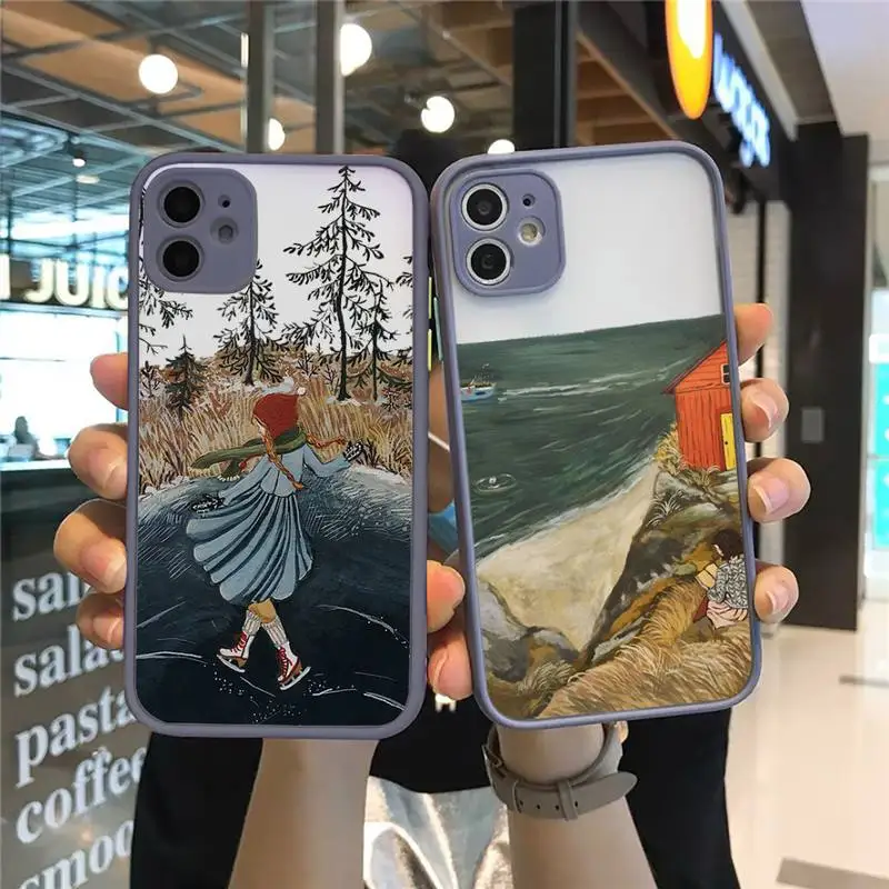 Cartoon Scenery Girl Phone Case For iPhone 12 11 Mini Pro XR XS Max 7 8 Plus X Matte transparent Gray Back Cover
Cartoon Scenery Girl Phone Case For iPhone 12 11 Mini Pro XR XS Max 7 8 Plus X Matte transparent Gray Back Cover