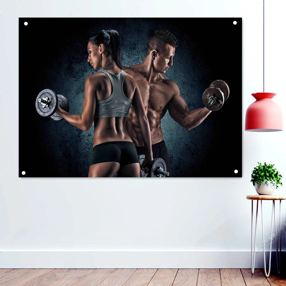Couple Holding Dumbbells Wallpaper Wall Art Bodybuilder Sports Workout Motivation Banners Flags Gym Decoration Hanging Painting
Couple Holding Dumbbells Wallpaper Wall Art Bodybuilder Sports Workout Motivation Banners Flags Gym Decoration Hanging Painting