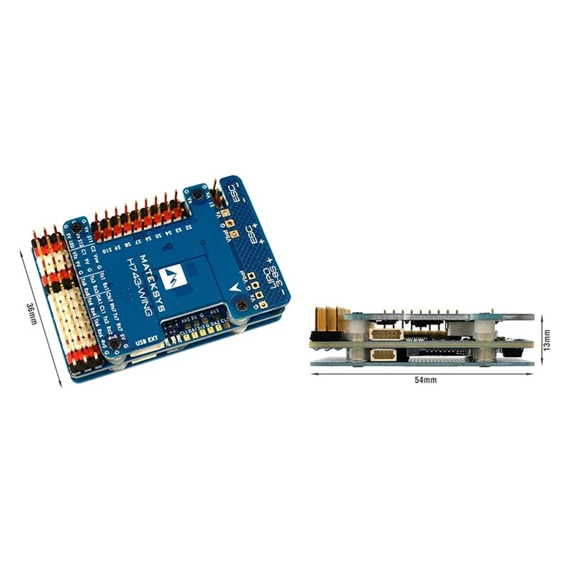 Matek H743-WING STM32H743VIT6 MPU6000 Barometer OSD Blackbox 3-8S Flight Controller for RC Airplane Fixed Wing
Matek H743-WING STM32H743VIT6 MPU6000 Barometer OSD Blackbox 3-8S Flight Controller for RC Airplane Fixed Wing