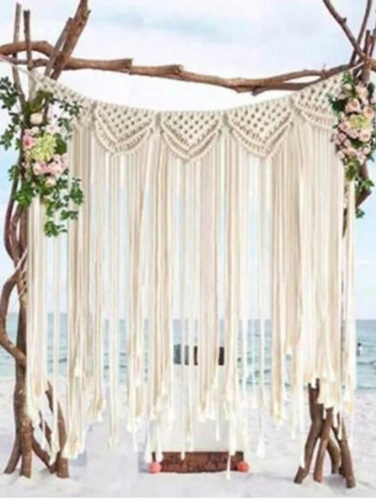 Cotton Rope Tassel Macrame Curtain DIY Room Wall Hanging Decoration Boho Wedding Backdrop Party Curtain For Photo Booth
Cotton Rope Tassel Macrame Curtain DIY Room Wall Hanging Decoration Boho Wedding Backdrop Party Curtain For Photo Booth