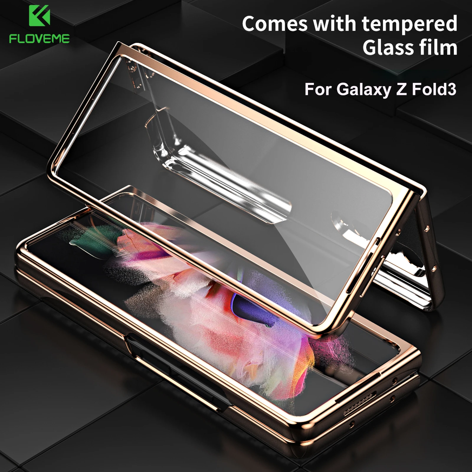 

Чехол для Samsung Galaxy Z Fold 3 5G Матовый Жесткий чехол рамка с покрытием полная защита противоударный чехол для Galaxy Z Fold 3 Shell
