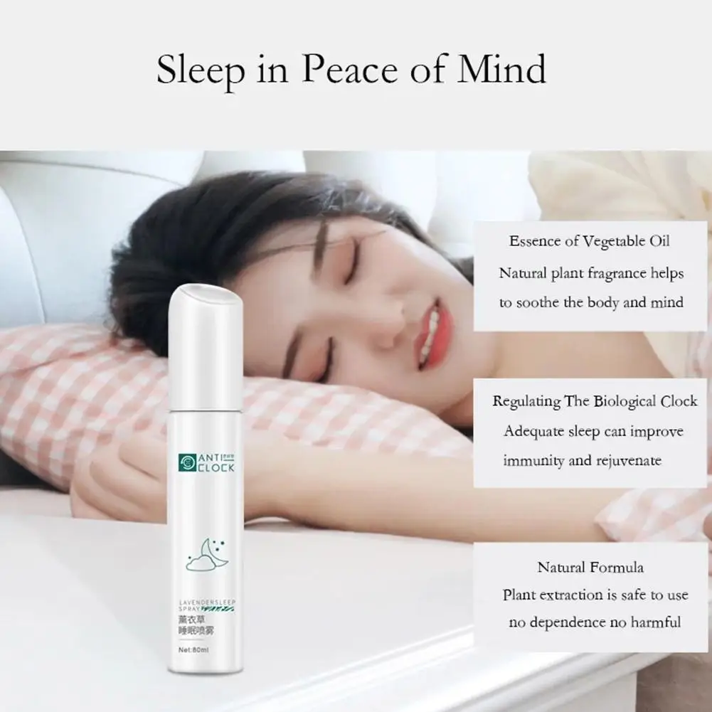80ml Lavender Sleep Spary Anti Clock Sleeping Helper Health Improve Sleep Environment Relax Care Extraction Mind Atomizing M0Y1
80ml Lavender Sleep Spary Anti Clock Sleeping Helper Health Improve Sleep Environment Relax Care Extraction Mind Atomizing M0Y1