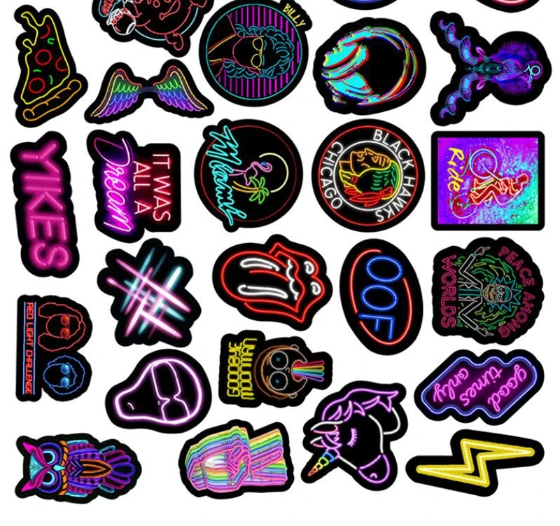 100Pcs/Pack Cool Neon Light Sticker Gift Toys for Children Anime Cute Graffiti Decals To Laptop Phone Suitcase Guitar Fridge Car
100Pcs/Pack Cool Neon Light Sticker Gift Toys for Children Anime Cute Graffiti Decals To Laptop Phone Suitcase Guitar Fridge Car
