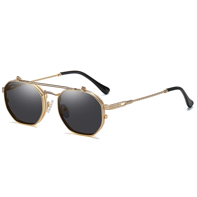 Солнцезащитные очки JackJad 8080 в винтажном стиле стимпанк с откидными линзами Ocean