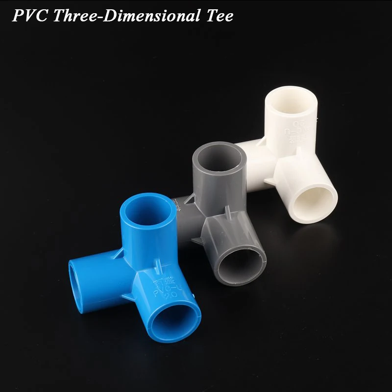 

10Pcs 20 25 32 40m PVC Pipe Connector Three Dimensional Tee Plastic Garden Irrigation Hose Fittings DIY Three Way Tools