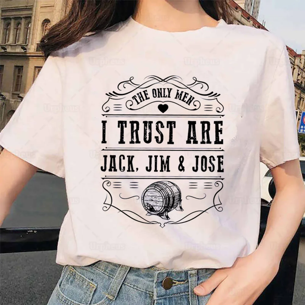 Забавная рубашка для напитков футболка с надписью The Only M * n I Trust Is Jack Jim and Jose Beer