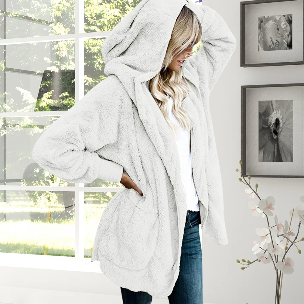 Faux Fur Coat Winter Women Hooded Cardigan Outwear Female Plush Warm Overcoat Women Coat Autumn Winter Supply
Faux Fur Coat Winter Women Hooded Cardigan Outwear Female Plush Warm Overcoat Women Coat Autumn Winter Supply