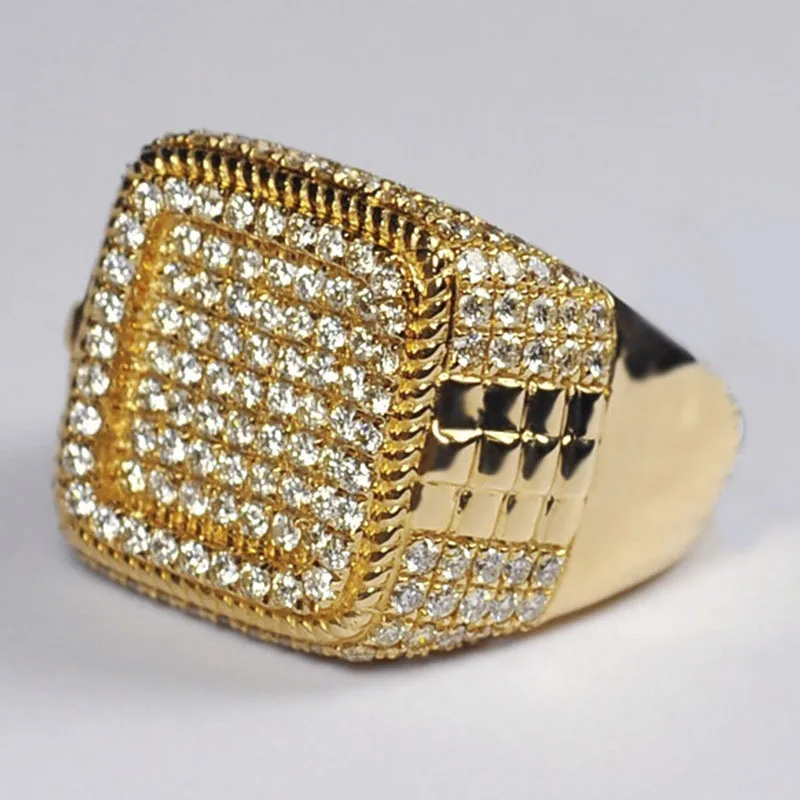 Punkboy Men's Cubic Micro Paved CZ Crystal Rings Luxury Hip Hop Rock Gold Color Ring for Party Full Bling Iced Out Jewelry
Punkboy Men's Cubic Micro Paved CZ Crystal Rings Luxury Hip Hop Rock Gold Color Ring for Party Full Bling Iced Out Jewelry