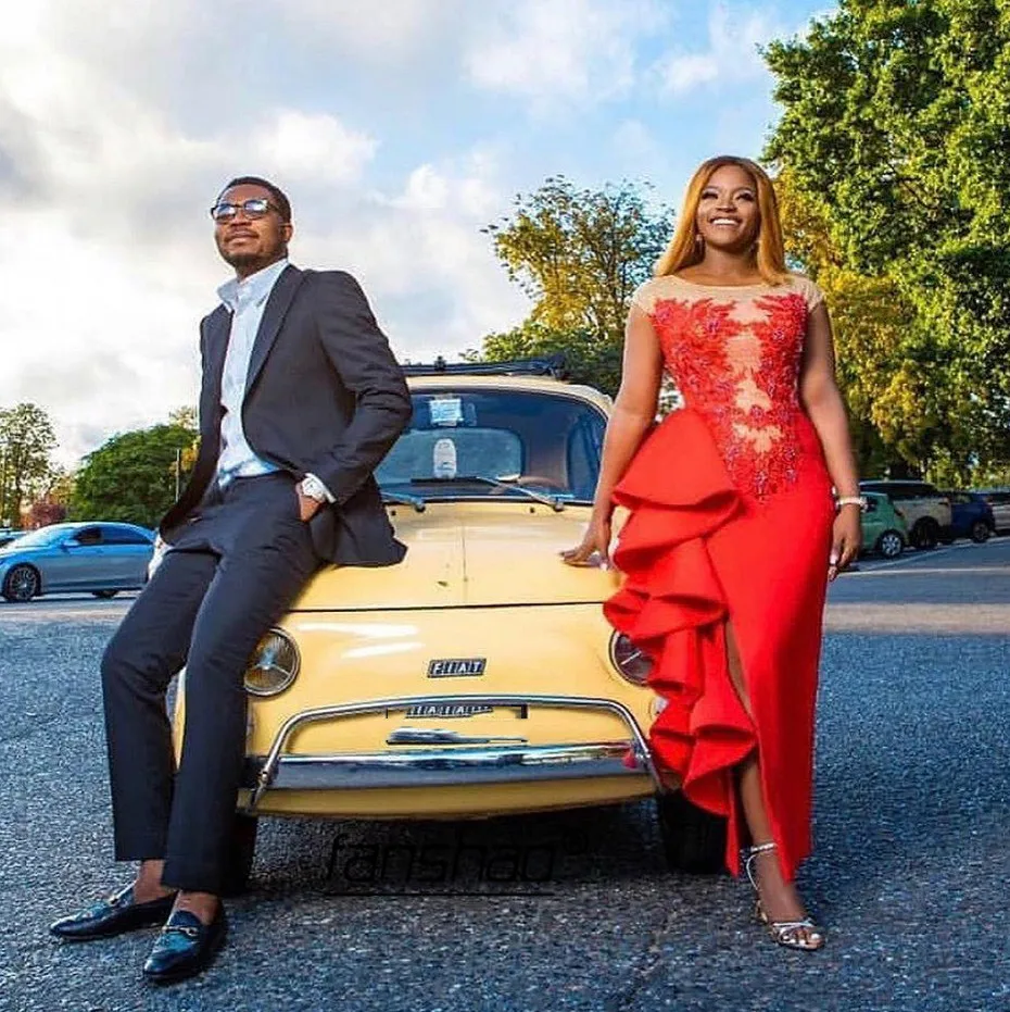 Red Evening Dresses Appliques Slit Ruffle Gold Lace vestidos de festa Dubai Saudi Arabic Evening Dress Prom Dress abendkleider
Red Evening Dresses Appliques Slit Ruffle Gold Lace vestidos de festa Dubai Saudi Arabic Evening Dress Prom Dress abendkleider