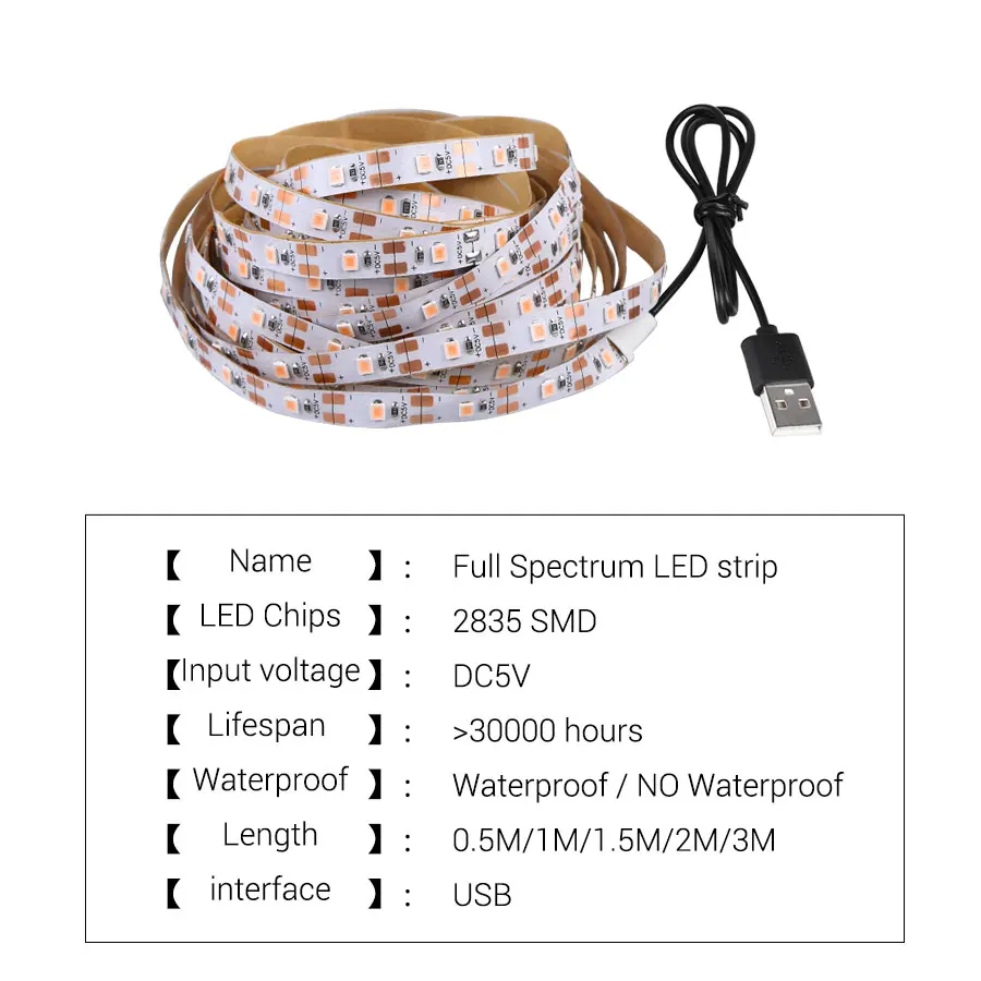 2835 LED Grow Lights Waterproof DC 5V Plant Growing LED Strip Light tape Set with Power and Switch for Aquarium Greenhouse
2835 LED Grow Lights Waterproof DC 5V Plant Growing LED Strip Light tape Set with Power and Switch for Aquarium Greenhouse