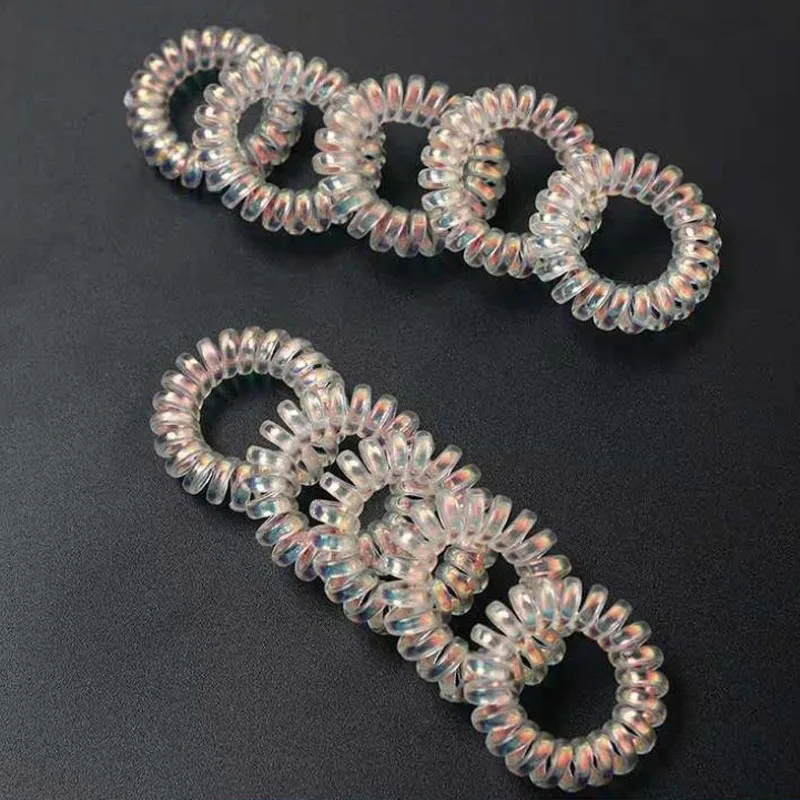 Lot 5Pcs Colorful Shiny Bling Telephone Wire Line Rubber Band Spiral Shape Headwear Elastic Hair Band Gum Rope Ties Size 3.7CM
Lot 5Pcs Colorful Shiny Bling Telephone Wire Line Rubber Band Spiral Shape Headwear Elastic Hair Band Gum Rope Ties Size 3.7CM