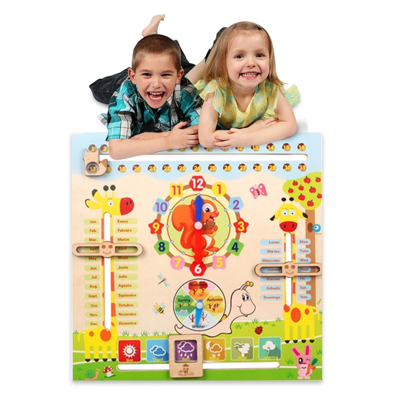 Educational Toys for 3 Year Old, Learning Clock for Kids, All About Today Board