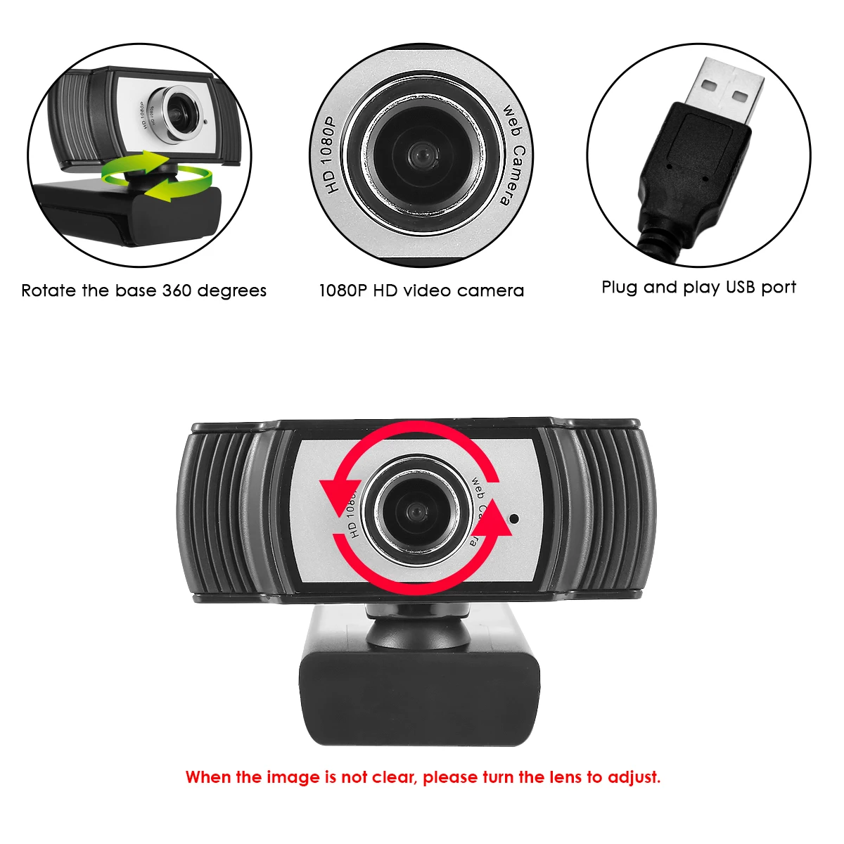 SOONHUA USB Web Camera Webcam Computer Webcam Plug-N-Play Web Cameras 1080P Webcams With Microphone CMOS For PC Laptop Desktop
SOONHUA USB Web Camera Webcam Computer Webcam Plug-N-Play Web Cameras 1080P Webcams With Microphone CMOS For PC Laptop Desktop