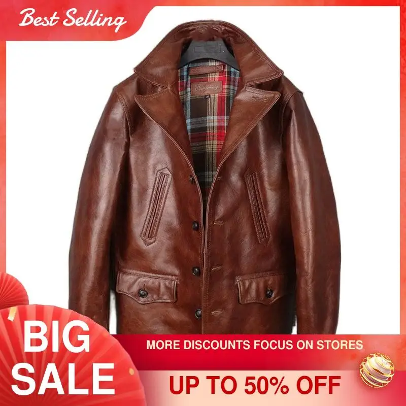 2021 Dark Brown Japan Casual Style Genuine Leather Jacket Men Large Size 4XL Single Breasted Real Natural Cowhide Autumn Coat
2021 Dark Brown Japan Casual Style Genuine Leather Jacket Men Large Size 4XL Single Breasted Real Natural Cowhide Autumn Coat