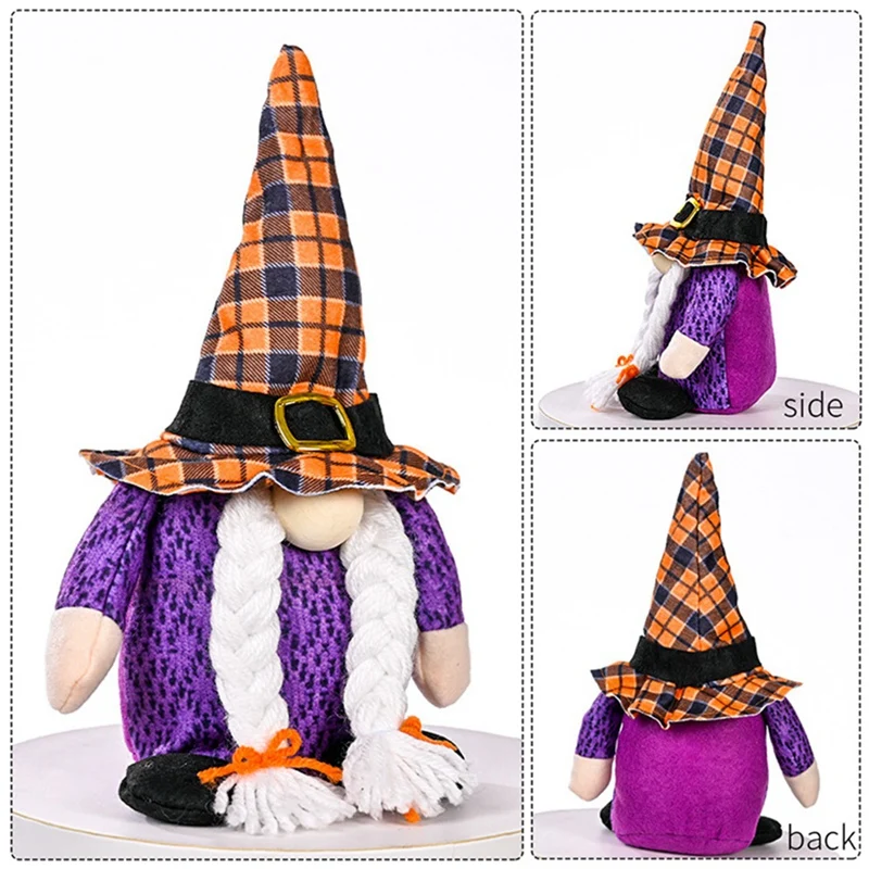 Halloween Decoration Orange Plaid Doll Faceless Ghost Festival | Дом и сад