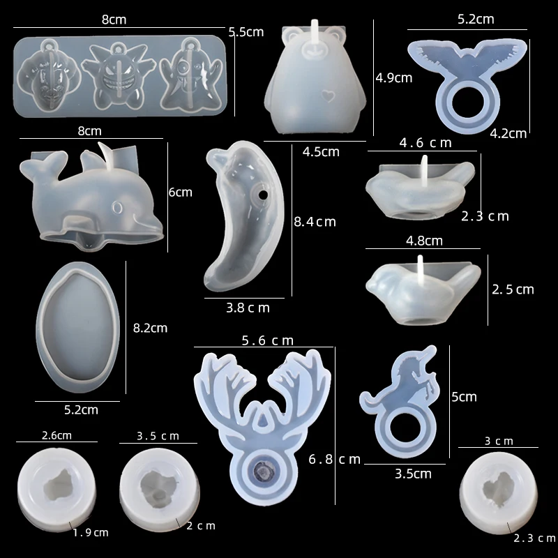 37-Style 3D Candle Mold Ring Key Jewelry Pendant Molds Silicone Crafts Cartoon Animal Lovely Epoxy Resin for Making Accessories
37-Style 3D Candle Mold Ring Key Jewelry Pendant Molds Silicone Crafts Cartoon Animal Lovely Epoxy Resin for Making Accessories