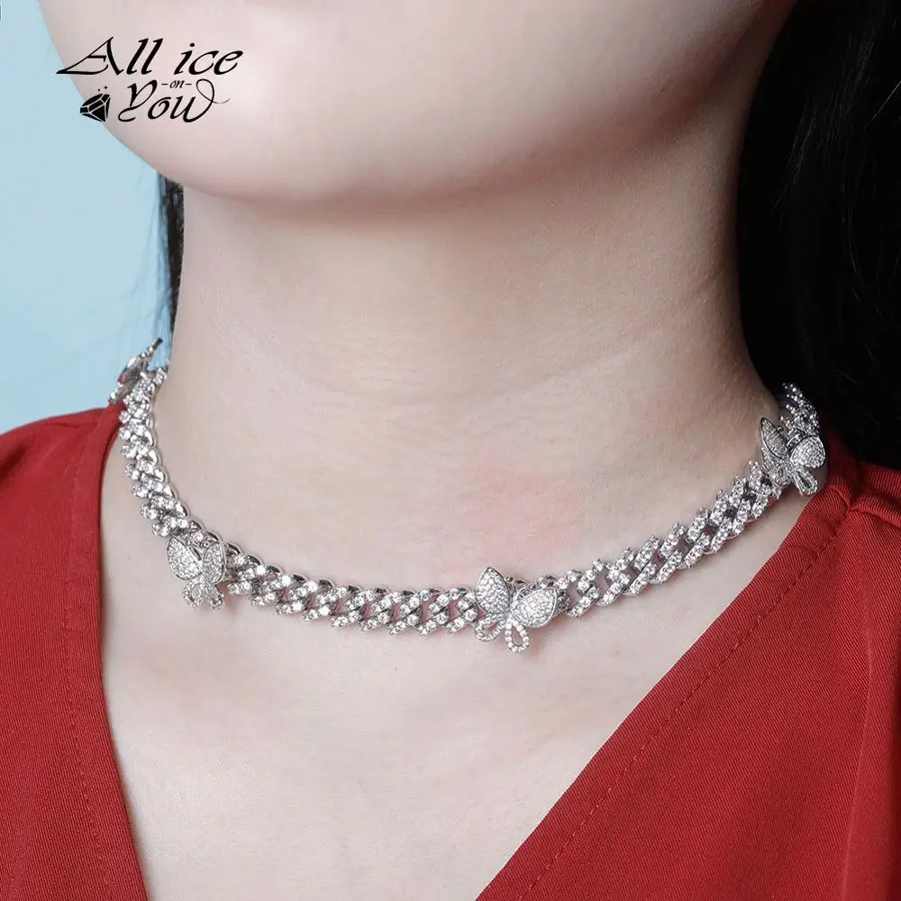 ALLICEONYOU 8mm Butterfly Chokers Necklace Iced Out Cubic Zirconia Cuban Chain Hip Hop Rock Fashion Jewelry Gift For Women
ALLICEONYOU 8mm Butterfly Chokers Necklace Iced Out Cubic Zirconia Cuban Chain Hip Hop Rock Fashion Jewelry Gift For Women