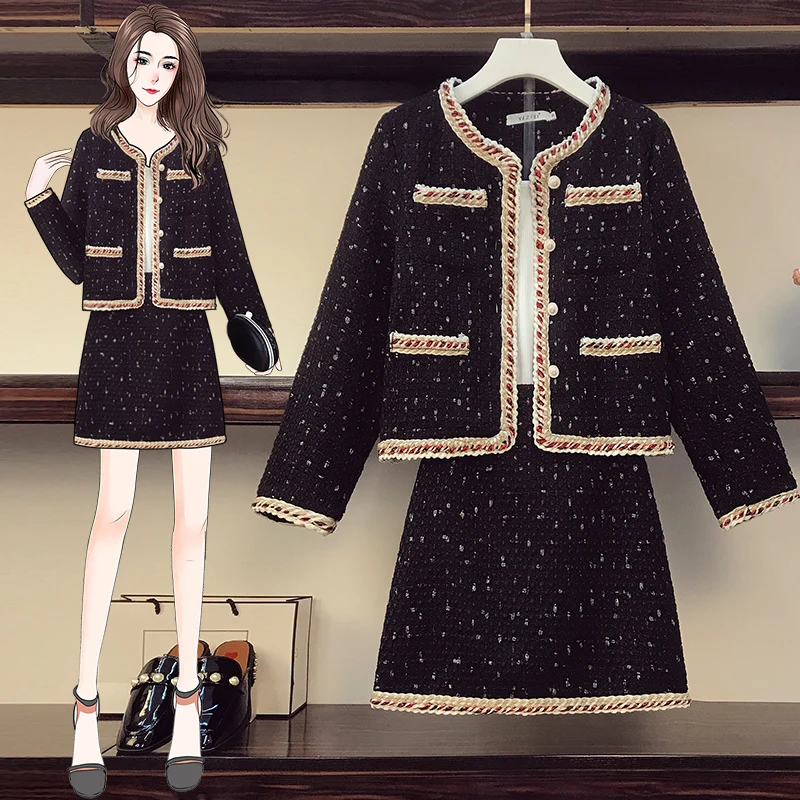 Winter Weave Tweed Two Piece Set Women Vintage Woolen Jacket Coat Small Fragrance Single-breasted & Mini Skirt 2 Piece Set
Winter Weave Tweed Two Piece Set Women Vintage Woolen Jacket Coat Small Fragrance Single-breasted & Mini Skirt 2 Piece Set
