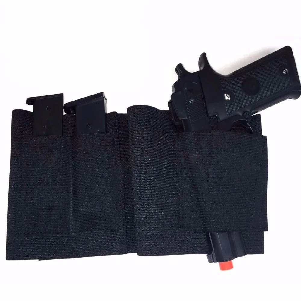 Adjustable Tactical Elastic Band Belly Belt Band Concealed Carry Universal Magazine Gun Holsters with 2 Mag Pouch
Adjustable Tactical Elastic Band Belly Belt Band Concealed Carry Universal Magazine Gun Holsters with 2 Mag Pouch