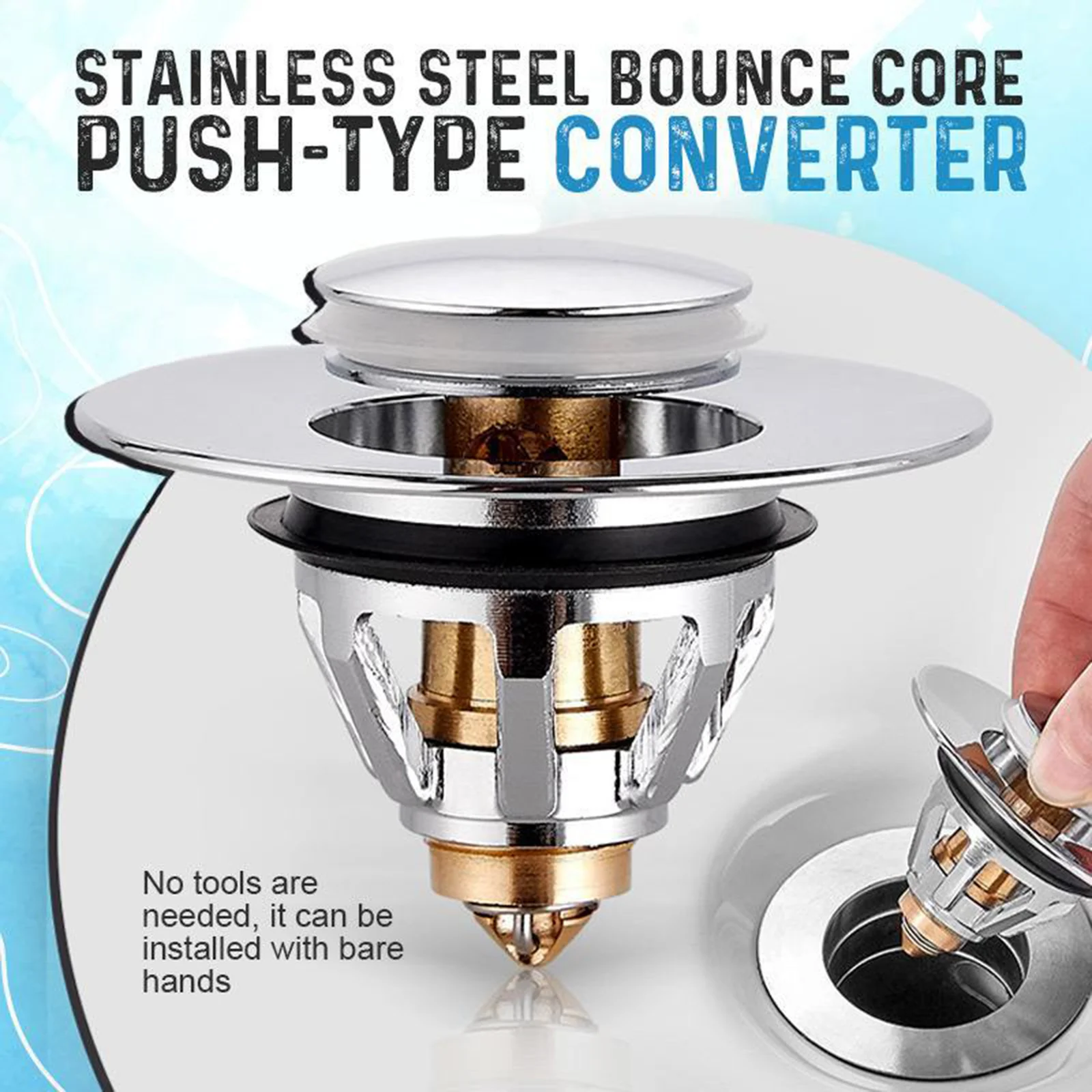 Bounce Core Push Type Converter Sink Drain Plug Kitchen Basin -up Drain Filter Professional
Bounce Core Push Type Converter Sink Drain Plug Kitchen Basin -up Drain Filter Professional