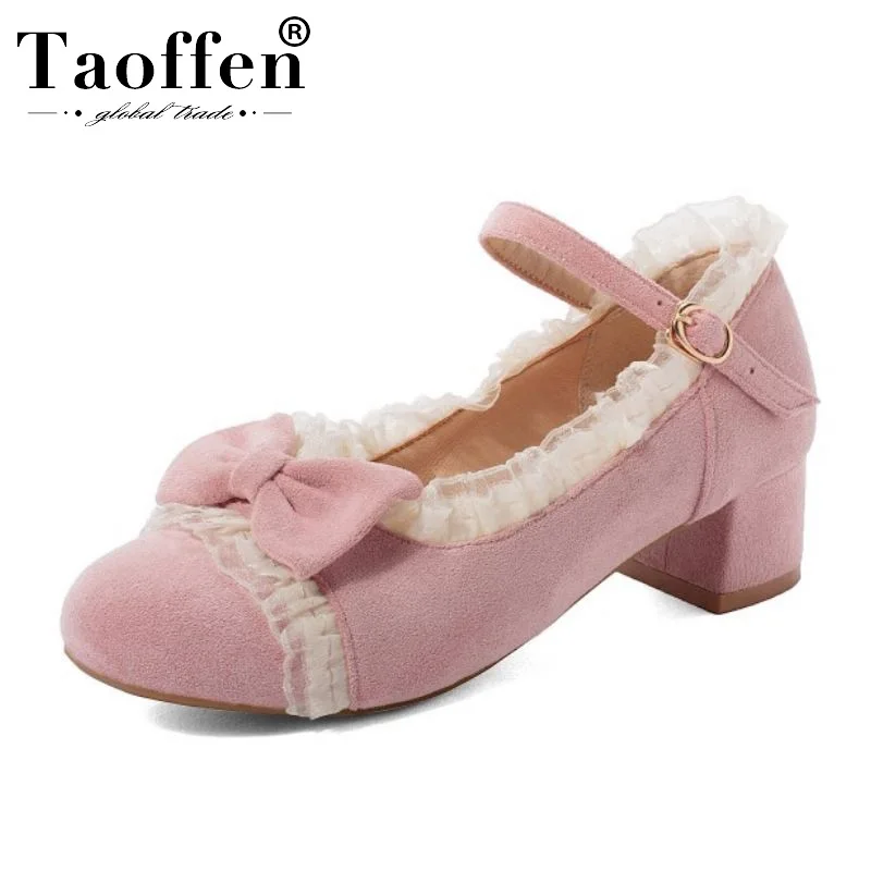 Taoffen/новые женские туфли-лодочки Милая бабочка круглый носок пряжка весенние