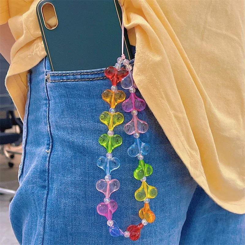 Temperament Rainbow Color Heart-Shaped Resin Transparent Round Beads Mobile Phone Decoration Chain Women's Lanyard Jewelry Gifts
Temperament Rainbow Color Heart-Shaped Resin Transparent Round Beads Mobile Phone Decoration Chain Women's Lanyard Jewelry Gifts
