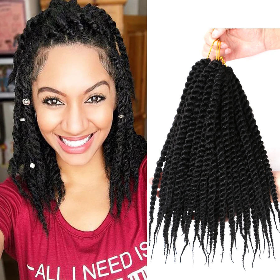 MTMEI Hair Havana Mambo Twist Crochet 12" Senegalese Braids Synthetic Braiding Extensions