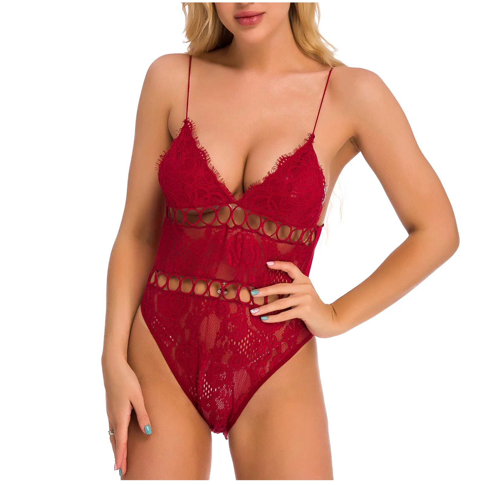 Sexy Hollow Lingerie Bodysuit Women Bra Set Lace Perspective Deep V Hot Erotic Underwear One Piece Halter Open Sexy Lingerie Set
Sexy Hollow Lingerie Bodysuit Women Bra Set Lace Perspective Deep V Hot Erotic Underwear One Piece Halter Open Sexy Lingerie Set