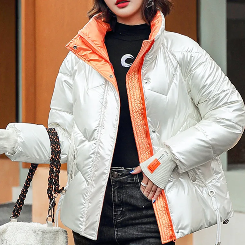 Winter Women Coat Casual Parkas Elegant Down Cotton Padded Harajuku Style Temperament Commuting Bright Brazilian Ladies Outwear
Winter Women Coat Casual Parkas Elegant Down Cotton Padded Harajuku Style Temperament Commuting Bright Brazilian Ladies Outwear
