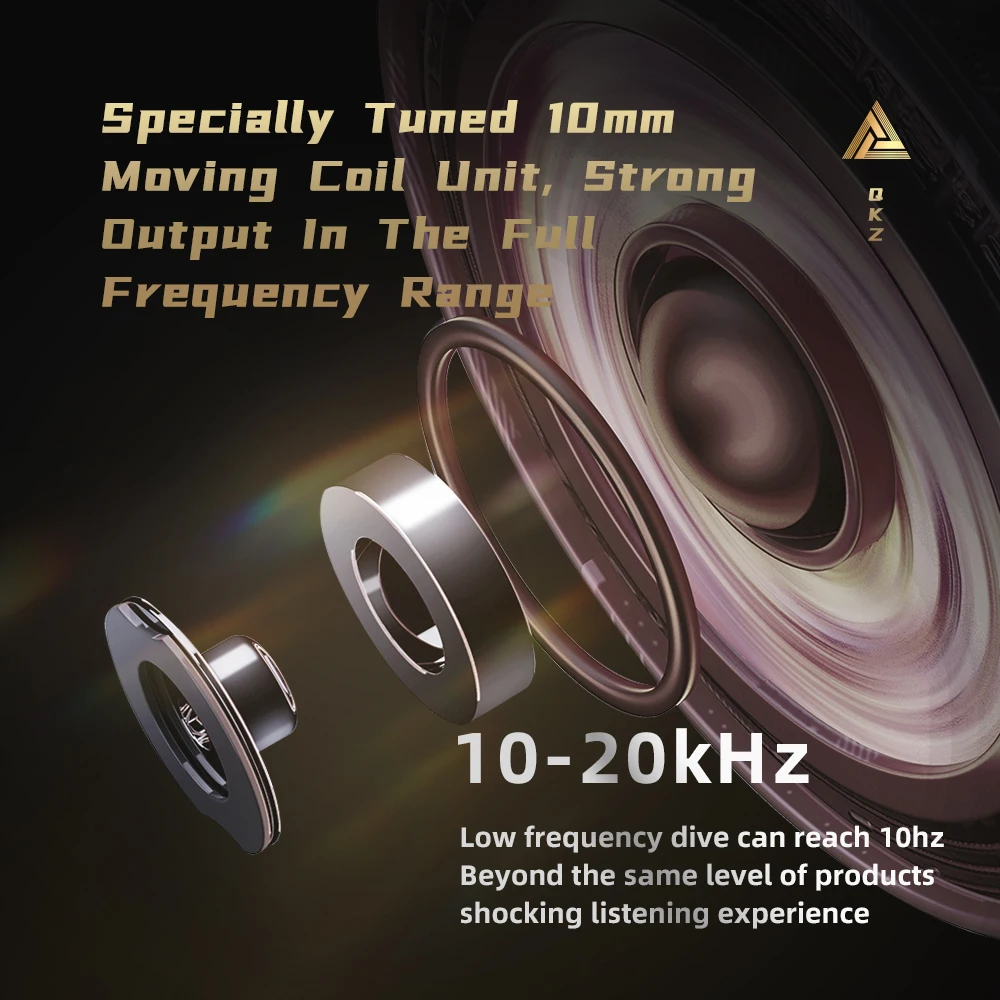 QKZ ZXN ZS10 Pro Наушники золотистого цвета HIFI наушники-вкладыши с монитором наушники