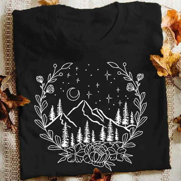 Night Mountains Print T Shirt Women Cotton O Neck Short Sleeve Summer Fashion T-Shirt Tops Casual Oversized Graphic Tees Women
Night Mountains Print T Shirt Women Cotton O Neck Short Sleeve Summer Fashion T-Shirt Tops Casual Oversized Graphic Tees Women