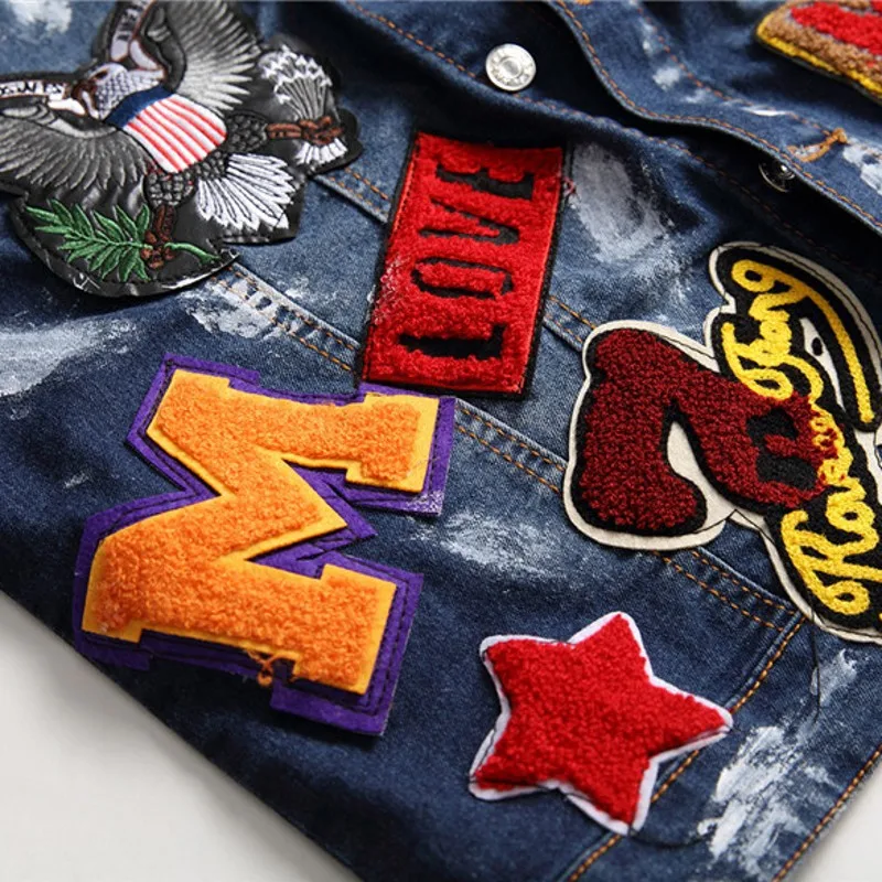 Men's Punk Denim Vest Men's Slim Embroidered Skull Head European and American Printed Badge Motorcycle Vest Paint Denim Jacket
Men's Punk Denim Vest Men's Slim Embroidered Skull Head European and American Printed Badge Motorcycle Vest Paint Denim Jacket