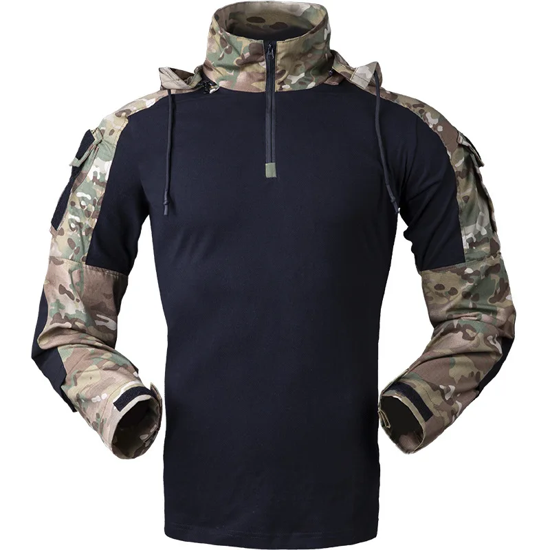 Tactical T-shirts For Men Camouflage Cotton Long Sleeve Hooded Army Combat T-shirts Airsoft Rapid Assault Military Top Tees
Tactical T-shirts For Men Camouflage Cotton Long Sleeve Hooded Army Combat T-shirts Airsoft Rapid Assault Military Top Tees
