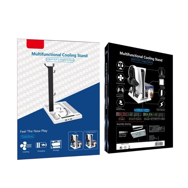 Multi-Function Cooling Stand Dual Controller Charging Dock Station 15 Discs Rack Compatible with PS5 Disc/Digital Edition Host
Multi-Function Cooling Stand Dual Controller Charging Dock Station 15 Discs Rack Compatible with PS5 Disc/Digital Edition Host
