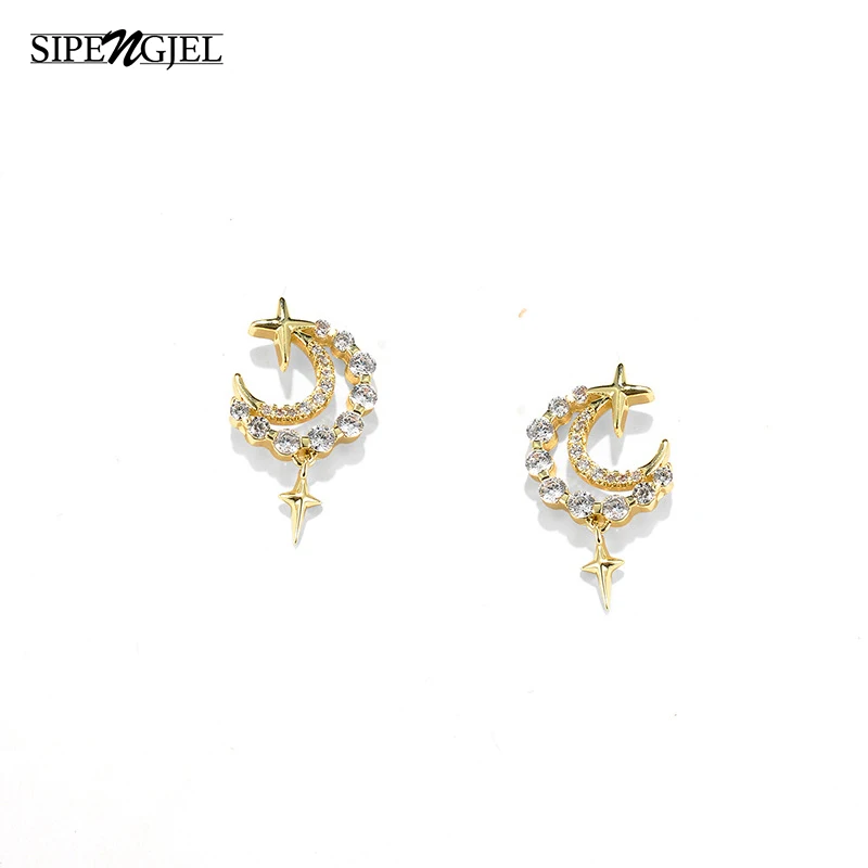 SIPENGJEL Fashion Inlaid Zircon Dainty Crescent Geometric Earrings For Women Gold Vintage Small Stud Earrings Party Jewelry
SIPENGJEL Fashion Inlaid Zircon Dainty Crescent Geometric Earrings For Women Gold Vintage Small Stud Earrings Party Jewelry