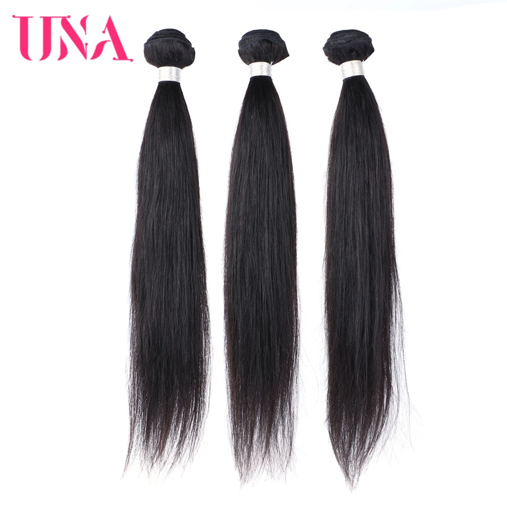 UNA индийские пучки волос 3 шт. в упаковке прямые волосы Remy натуральный пучок