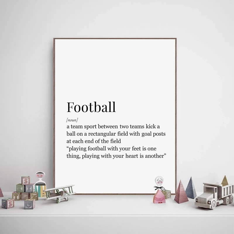 Soccer Football Definition Prints Canvas Painting Football Poster for Boys Room Wall Art Decor Football Lover Sports Gift
Soccer Football Definition Prints Canvas Painting Football Poster for Boys Room Wall Art Decor Football Lover Sports Gift