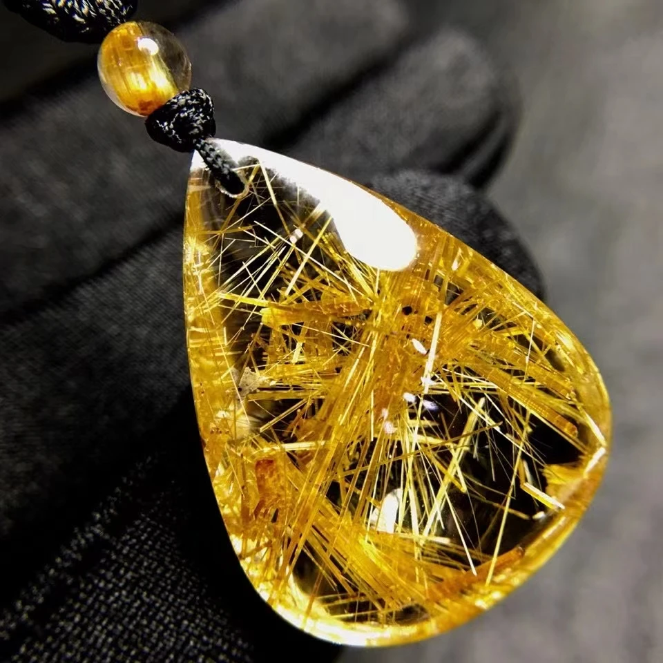 Genuine Natural Gold Rutilated Quartz Titanium Pendant Gemstone 29.4*21.2*8.8mm Crystal necklace AAAAA
Genuine Natural Gold Rutilated Quartz Titanium Pendant Gemstone 29.4*21.2*8.8mm Crystal necklace AAAAA