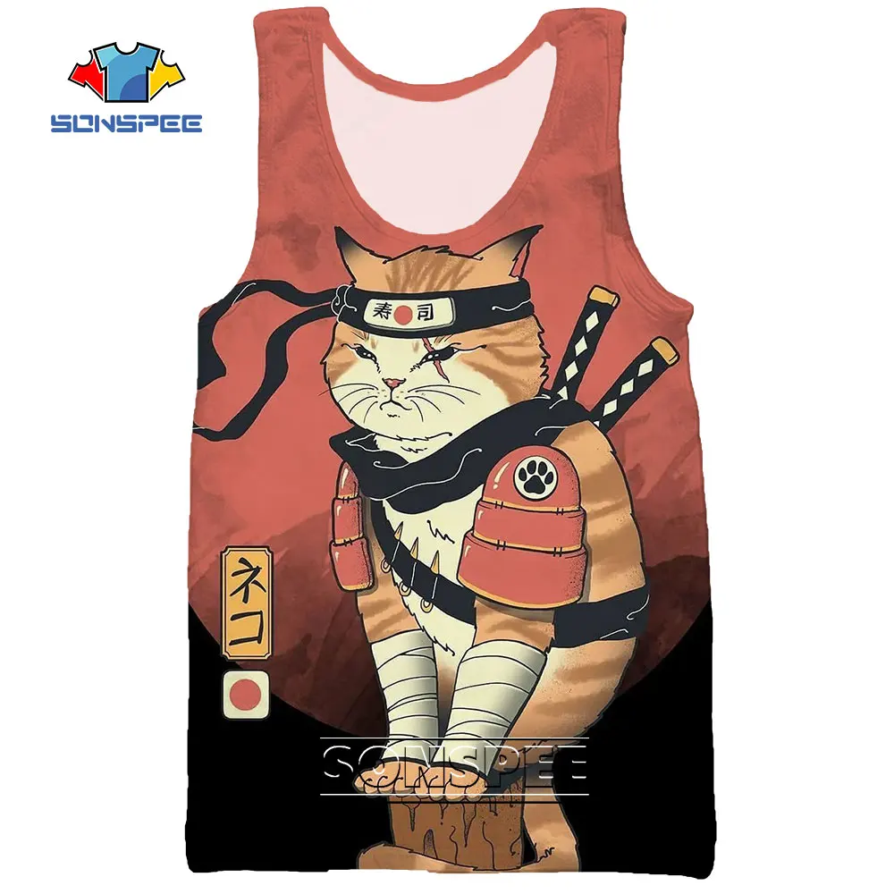 SONSPEE 3D Print Samurai Cat Sushi Knife Summer Beach Sea Vest Men's Casual Bodybuilding Gym Muscle Fitness Sleeveless Tank Top
SONSPEE 3D Print Samurai Cat Sushi Knife Summer Beach Sea Vest Men's Casual Bodybuilding Gym Muscle Fitness Sleeveless Tank Top