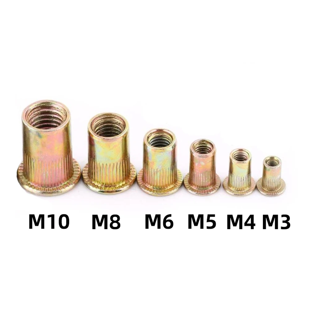 20PCS Stianless Steel Rivet Nut Insert Nutsert Cap Rivet Nut Zinc Plated Carbon Steel Knurled Nuts Rivnut Flat Head Threaded
20PCS Stianless Steel Rivet Nut Insert Nutsert Cap Rivet Nut Zinc Plated Carbon Steel Knurled Nuts Rivnut Flat Head Threaded