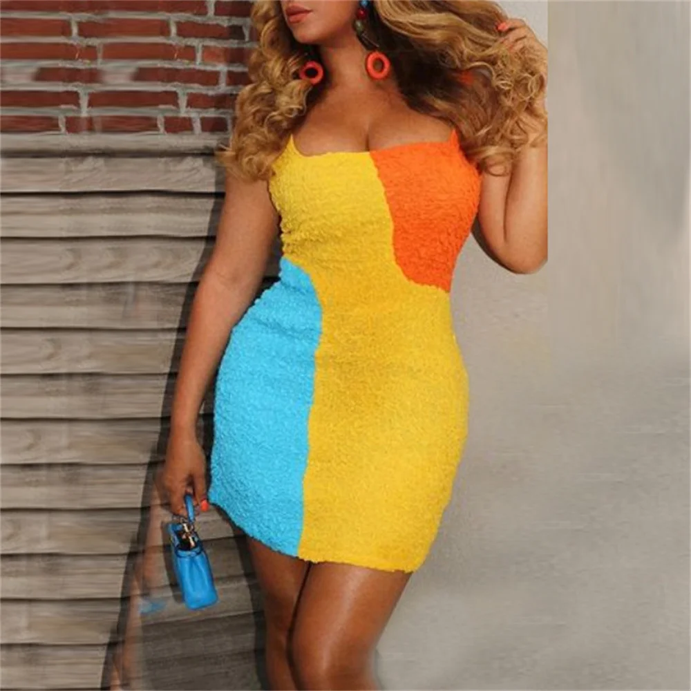 Women Sexy Dress Color Blocking Sleeveless Beach Outing Mini Dress Female Oversized Party Dresses Festival Clothing Autumn
Women Sexy Dress Color Blocking Sleeveless Beach Outing Mini Dress Female Oversized Party Dresses Festival Clothing Autumn
