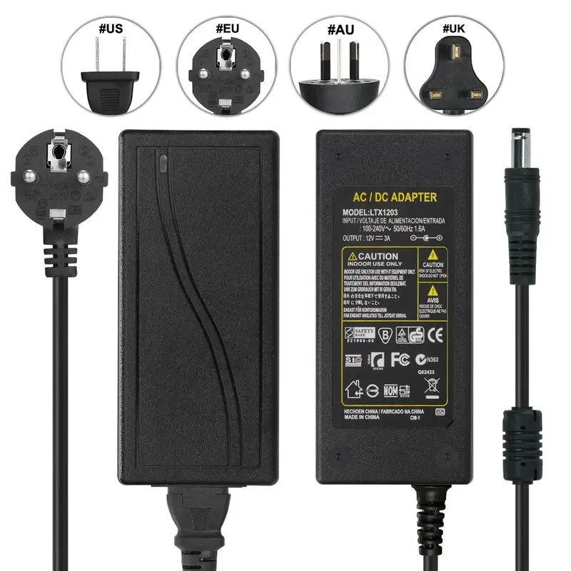 30pcs DC 12V 3A Power Adapter Supply US EU European AU UK Plug AC Adapter For CCTV Camera WS2811 5050 LED Rigid Strip Light
30pcs DC 12V 3A Power Adapter Supply US EU European AU UK Plug AC Adapter For CCTV Camera WS2811 5050 LED Rigid Strip Light