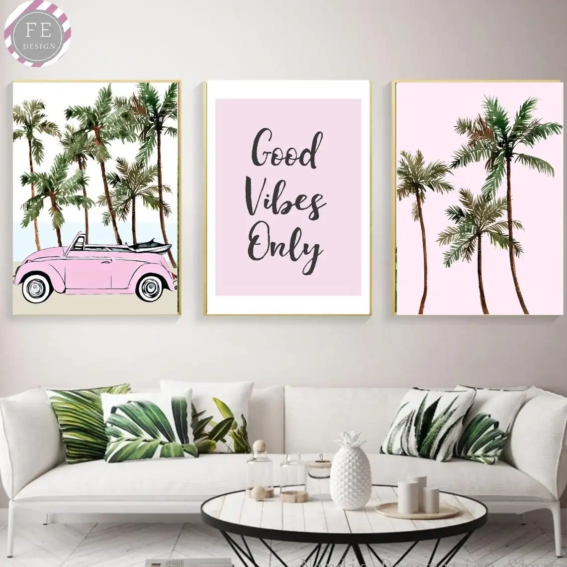 Pink Beetle Beach Canvas Painting Palm Trees Poster and Prints Good Vibes Only Wall Art Pictures for Living Room Home Decoration
Pink Beetle Beach Canvas Painting Palm Trees Poster and Prints Good Vibes Only Wall Art Pictures for Living Room Home Decoration
