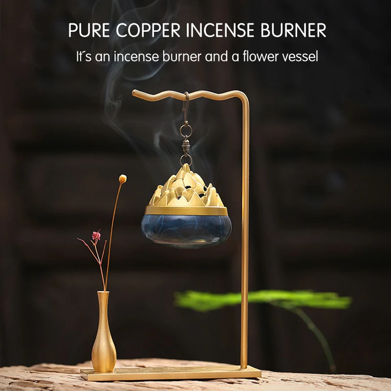 Copper Coil Incense Burner Stick Incense Holder Carving Household Incense Sticks Burner Desktop Ornament Metal Backflow Censer
Copper Coil Incense Burner Stick Incense Holder Carving Household Incense Sticks Burner Desktop Ornament Metal Backflow Censer