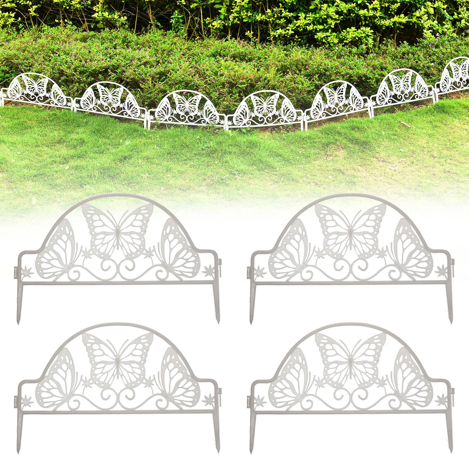 Decorative Plastic Picket Fence 4PCS Disassembled Garden Border Edging Butterfly Garden Trim Fence Path Fence Home Decor
Decorative Plastic Picket Fence 4PCS Disassembled Garden Border Edging Butterfly Garden Trim Fence Path Fence Home Decor